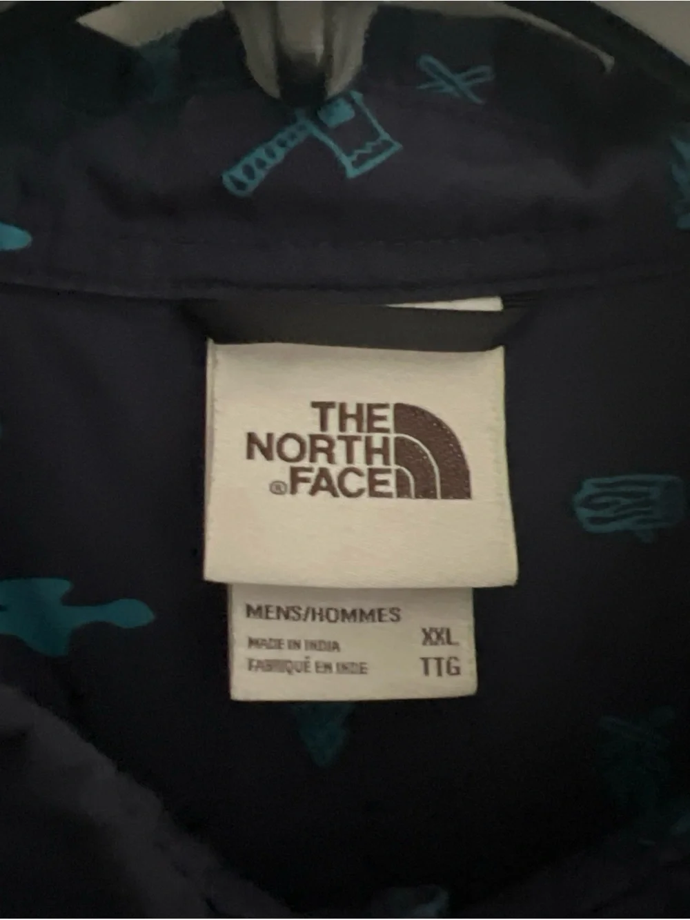 The North Face BLUE Baytrail Pattern Button Up Shirt XXL Outdoors Hiking